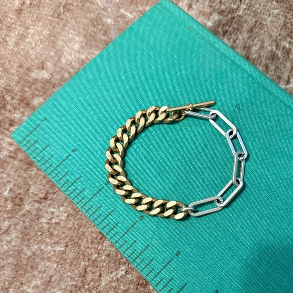 ALLSAINTS - Gold & Silver Chain Bracelet w/Toggle